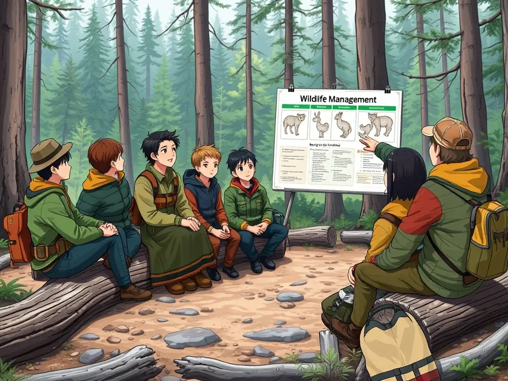 An instructor guiding hunters during a safety and ethics workshop in a natural setting.