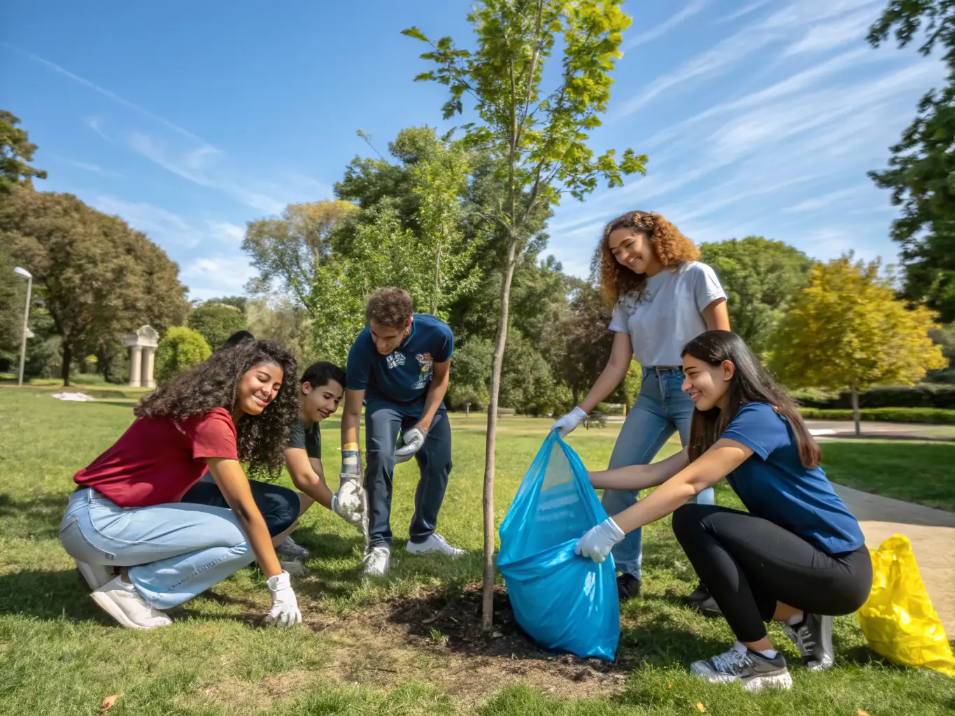 A photograph of community members participating in an environmental cleanup event, highlighting the organization's efforts to engage and educate the public.